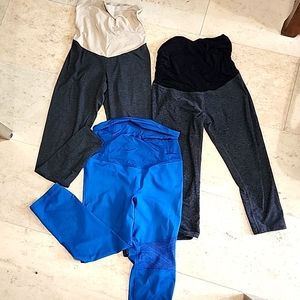 Three pairs of maternity leggings